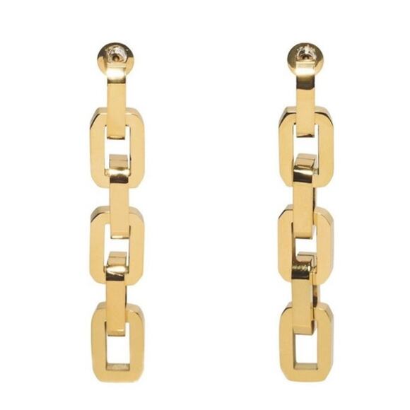 Eddie Borgo Supra Link Drop Earrings in Gold NWT - Picture 1 of 6
